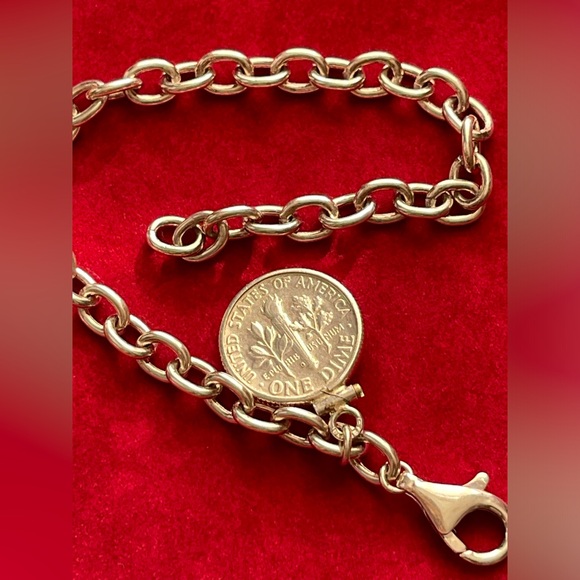 Silver dime coin charm bracelet - Picture 5 of 5